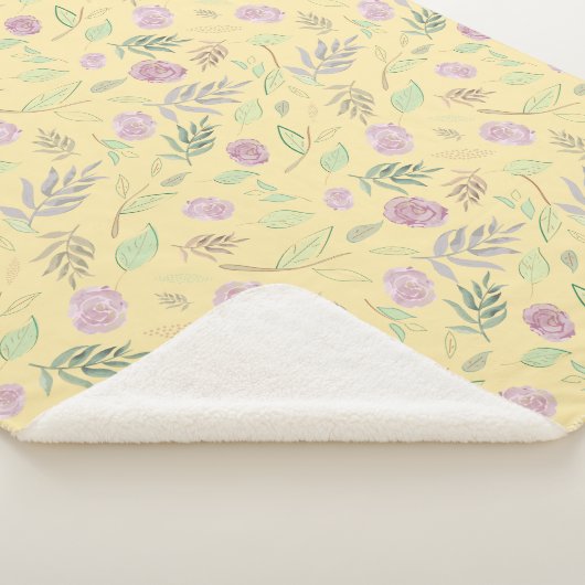 Festive Waterverf Flowers 2 Sherpa Deken (3/4)