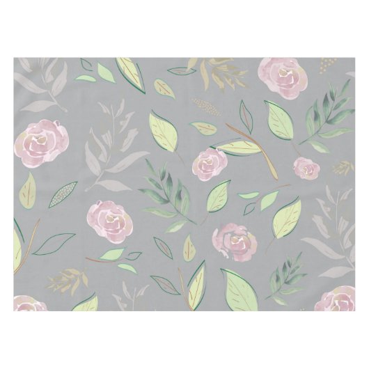 Festive Waterverf Flowers 2 Tafelkleed (Voorkant (Horizontaal))