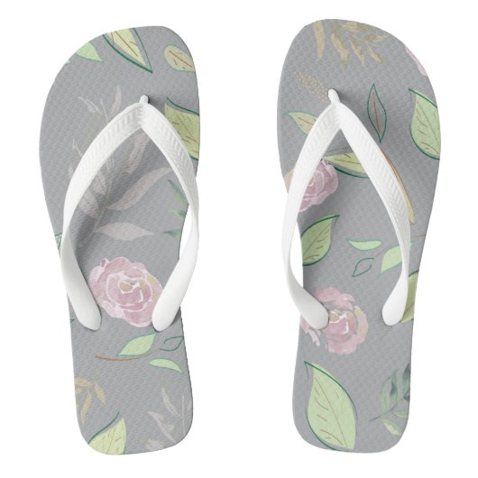 Festive Waterverf Flowers 2 Teenslippers (Voetbed)