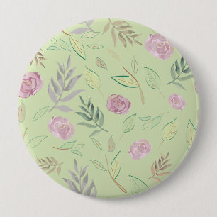 Festive Waterverf Flowers 4 Ronde Button 4,0 Cm