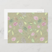 Festive Waterverf Flowers 5 Feestdagenkaart (Voorkant / Achterkant)