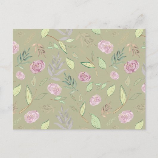 Festive Waterverf Flowers 5 Feestdagenkaart (Voorkant)