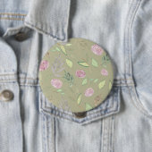 Festive Waterverf Flowers 5 Ronde Button 4,0 Cm (In situ)