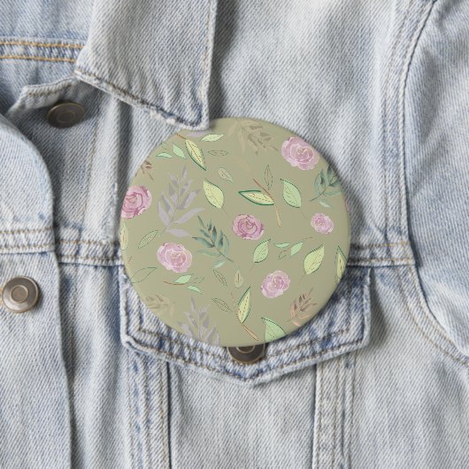 Festive Waterverf Flowers 5 Ronde Button 4,0 Cm (In situ)