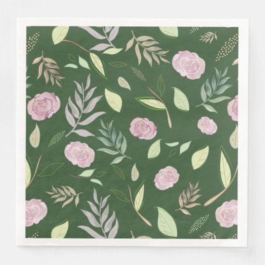 Festive Waterverf Flowers 8 Servet (Voorkant)