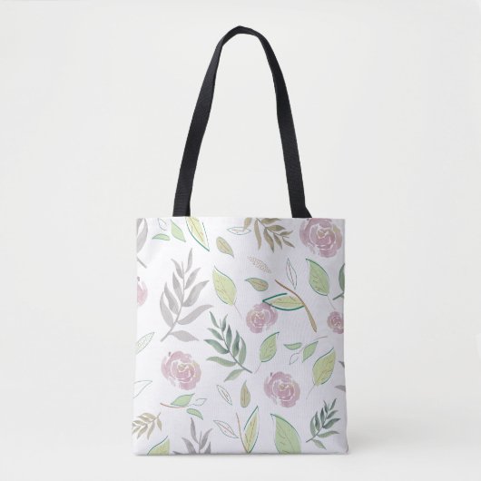 Festive Waterverf Flowers Tote Bag (Voorkant)