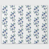 Festive Waterverf kerstblauwe bessen Cadeaupapier (Vlak)