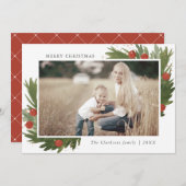 Festive-Waterverf - kerstfotokaart Feestdagenkaart (Voorkant / Achterkant)