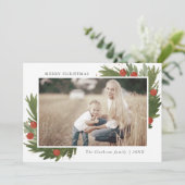Festive-Waterverf - kerstfotokaart Feestdagenkaart (Staand voorkant)