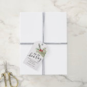 Festive Waterverf kerstgroen Cadeaulabel (Met Touw)