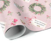 Festive Waterverf kerstgroen foto Cadeaupapier (Rol Hoek)