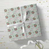 Festive Waterverf kerstgroen foto Cadeaupapier