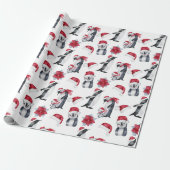 Festive Waterverf Kerstmis Penguin Cadeaupapier (Uitgerold)