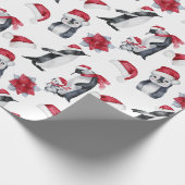 Festive Waterverf Kerstmis Penguin Cadeaupapier (Hoek)