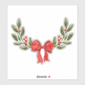 Festive waterverf kerstsierbloemen sticker (Vel)