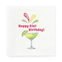 Festive Waterverf Margarita | 21ste verjaardag