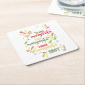 Festive Waterverf Margarita Kartonnen Onderzetters (Schuin)