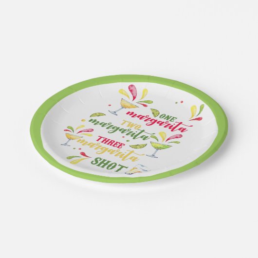 Festive Waterverf Margarita Papieren Bordje (Gekanteld)