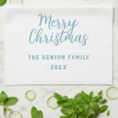 Festive Waterverf Merry Kerstmis Artistic Theedoek (Gevouwen)