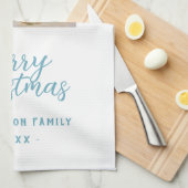 Festive Waterverf Merry Kerstmis Artistic Theedoek (Quarter Fold)