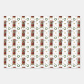 Festive Waterverf Red Front Deurpatroon Inpakpapier Vel (Voorkant)