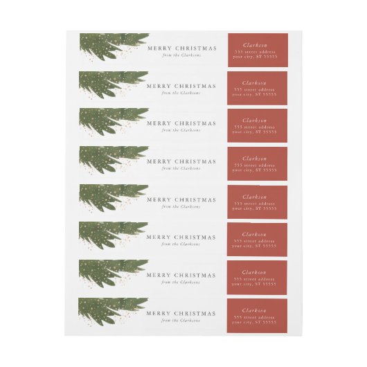 Festive Waterverf Return Address Labels (Vel)
