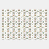 Festive Waterverf roze, blauw en marinevoorklep Inpakpapier Vel (Voorkant)