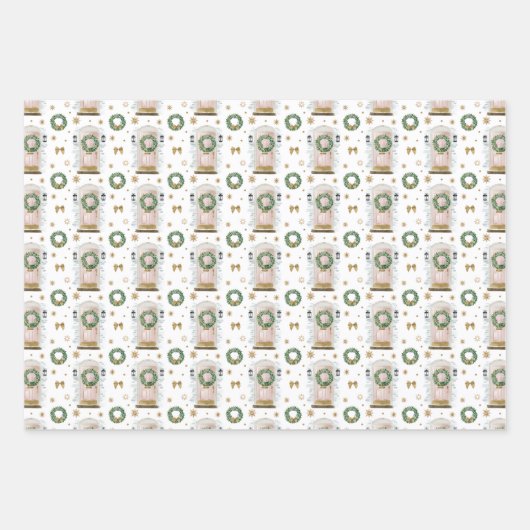 Festive Waterverf roze, blauw en marinevoorklep Inpakpapier Vel (Voorkant)