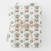 Festive Waterverf roze, blauw en marinevoorklep Inpakpapier Vel (In situ)