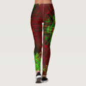 Festive Weave Mandala Red en Green Leggings (Achterkant)