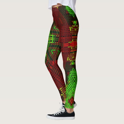 Festive Weave Mandala Red en Green Leggings (Links)