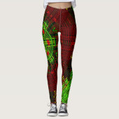Festive Weave Mandala Red en Green Leggings (Voorkant)