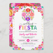 Festive Wedding Fiesta Mexican Floral Pattern Kaart (Voorkant / Achterkant)