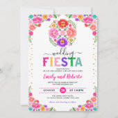 Festive Wedding Fiesta Mexican Floral Pattern Kaart (Voorkant)