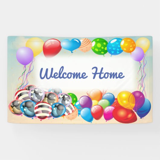 Festive Welcome Home Balloon Banner (Horizontaal)