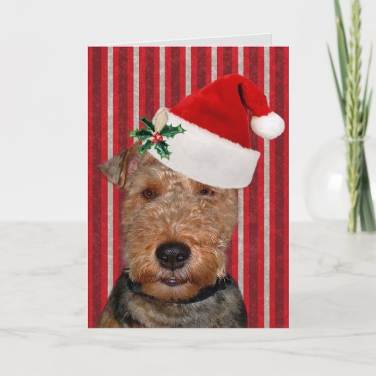 Festive Welsh Terrier Feestdagen Kaart (Voorkant)
