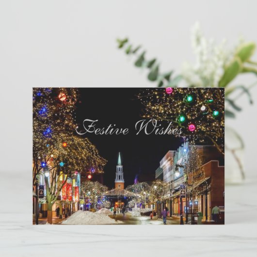 Festive wenst het Citaat van de Tekst met Witte Te Feestdagenkaart (Staand voorkant)