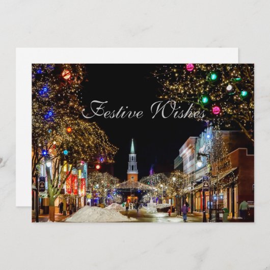 Festive wenst het Citaat van de Tekst met Witte Te Feestdagenkaart (Voorkant / Achterkant)