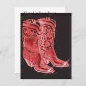Festive Westerne Cowboy Boots Party uitnodigingen (Voorkant / Achterkant)