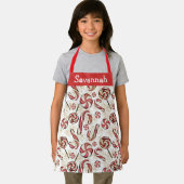 Festive Whimsical Candy Canes Glitter Cute Pattern Schort (Insitu)