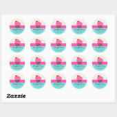 Festive Whimsical Cherry Cupcake Bakery Box Seals Ronde Sticker (Vel)
