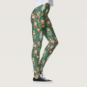 Festive Whimsical Cute Nutcracker Ballet Green Leggings (Rechts)