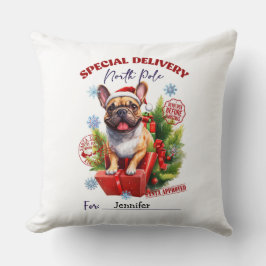 Festive Whimsical Pug Christmas Throw Pillow Kussen