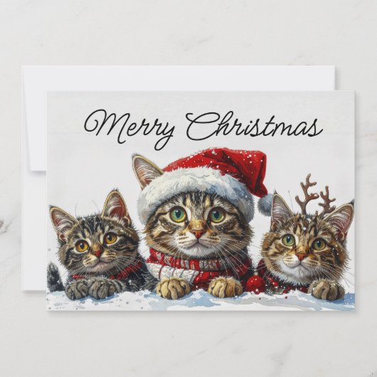 Festive Whiskers in the Snow Feestdagenkaart (Voorkant)
