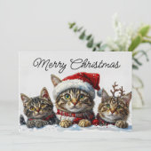Festive Whiskers in the Snow Feestdagenkaart (Staand voorkant)