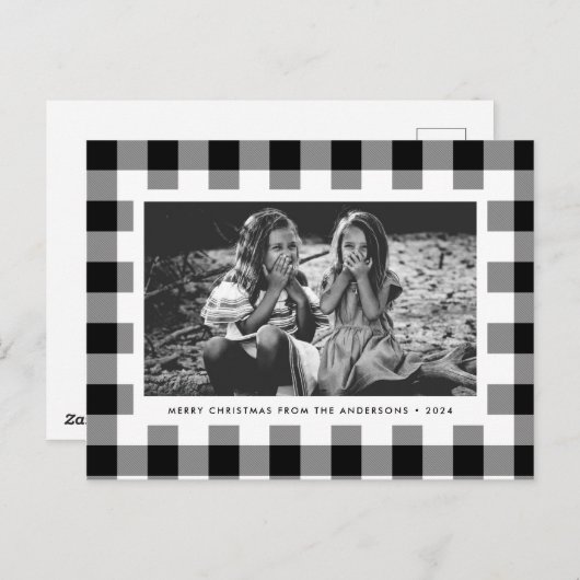 Festive White Buffalo Plays Single Photo met Kerst Briefkaart (Voorkant / Achterkant)