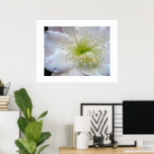 Festive White Cactus Flower Poster Print (Thuiskantoor)
