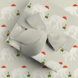 Festive White Elephant Christmas Party Illustrated Cadeaupapier