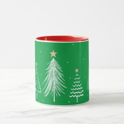 Festive White-kerstbomen Mok (Midden)