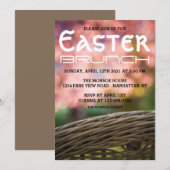 Festive Wicker Basket, Paasbrunch Aankondiging (Voorkant / Achterkant)